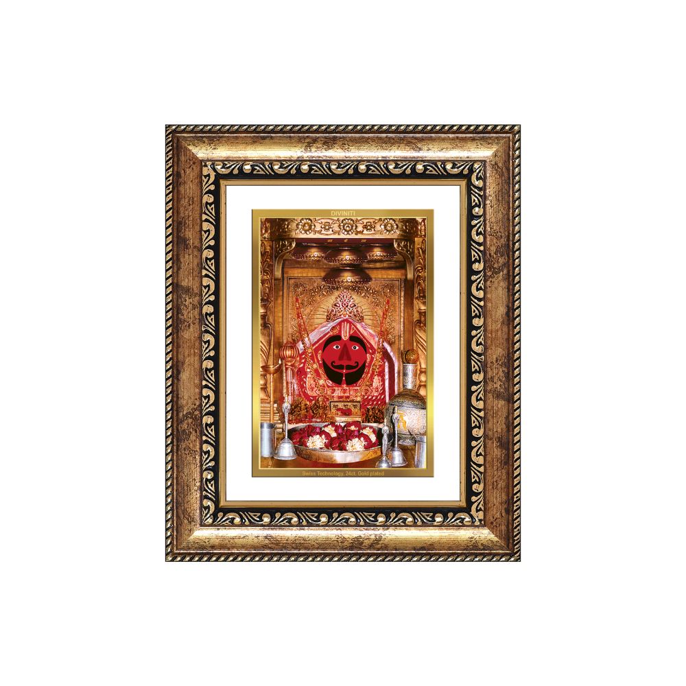 Diviniti 24K Gold Plated Salasar Balaji (Classic) Divine Wall and Table Top Frame for Home Mandir & Office Decor | Luxury Spiritual Gift