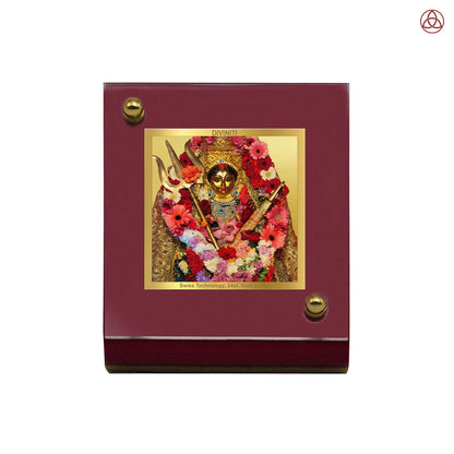Katyani Mata | Divine Goddess Katyani Car Dashboard & Tabletop Photo Frame in 24K Gold Plated Foil