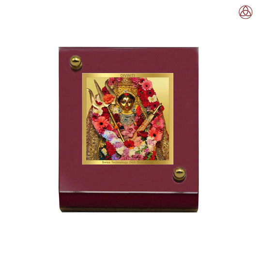 Katyani Mata | Divine Goddess Katyani Car Dashboard & Tabletop Photo Frame in 24K Gold Plated Foil