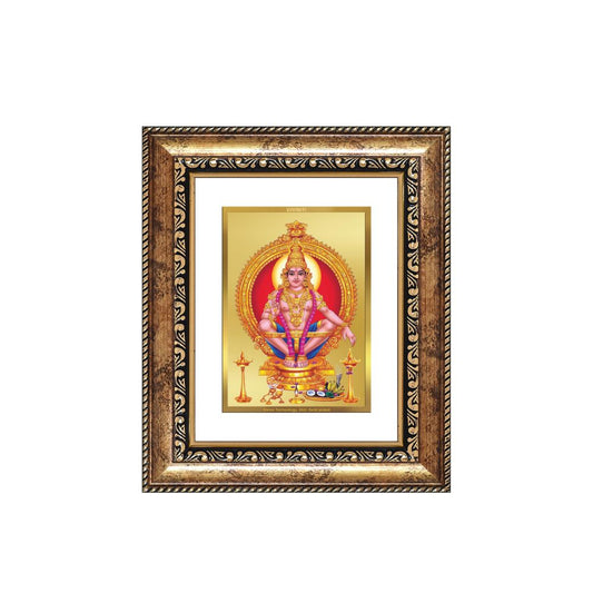 Diviniti 24K Gold Plated Ayyappan Divine Table Top Frame for Home Mandir & Office Decor | Luxury Spiritual Gift