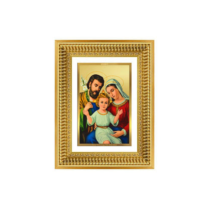 Diviniti 24K Gold Plated Holy Family (Classic) Divine Wall Frame for Home Mandir & Office Decor | Luxury Spiritual Gift