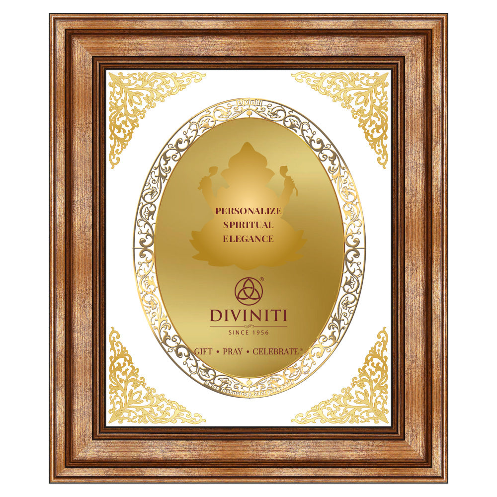 Diviniti Double Glass Frame Personalised Wall Photo Frame in 24K Gold Plated Foil