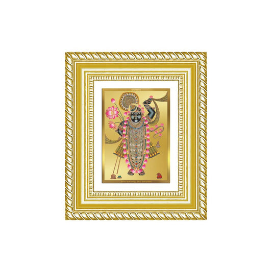 Diviniti 24K Gold Plated Shrinath Ji Divine Table Top Frame for Home Mandir & Office Decor | Luxury Spiritual Gift