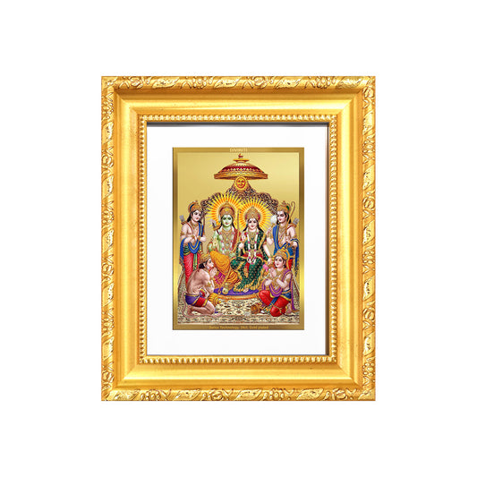 Diviniti 24K Gold Plated Ram Darbar Divine Table Top Frame for Home Mandir & Office Decor | Luxury Spiritual Gift