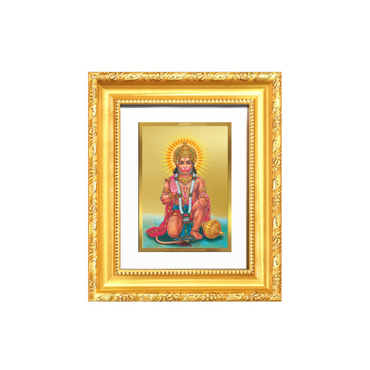 Diviniti 24K Gold Plated Ashirwad Hanuman |Divine Table Top Frame for Home Mandir & Office Decor | Luxury Spiritual Gift