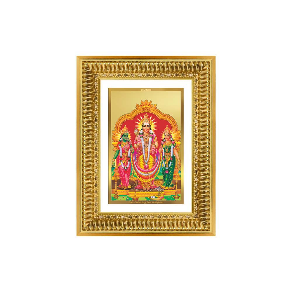 Diviniti 24K Gold Plated Murugan Velli (Classic) Divine Wall Frame for Home Mandir & Office Decor | Luxury Spiritual Gift
