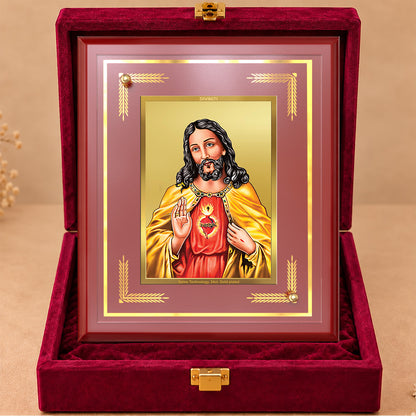24K Gold-Plated Jesus Christ MDF Frame | Premium Gift Box | 17.5x21.5 CM
