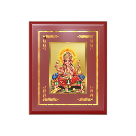 Diviniti 24K Gold Plated Lord Ganesha Wall & Tabletop Photo Frame | Success, Prosperity & Divine Blessings