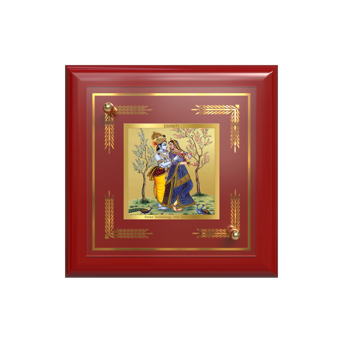 Radha Krishna | Divine Eternal Love 24K Gold Plated Photo Frame for Home Décor, Tabletop & Office | Blessings of Love, Harmony & Devotion (MDF1A)