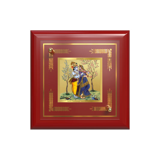 Radha Krishna | Divine Eternal Love 24K Gold Plated Photo Frame for Home Décor, Tabletop & Office | Blessings of Love, Harmony & Devotion (MDF1A)