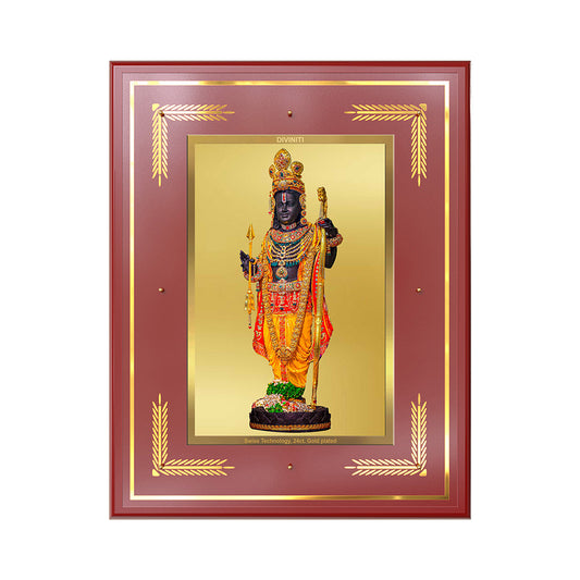Shree Ram Lalla with Arch Wall Photo Frame in 24K Gold Plated Foil | Divine Innocence, Royal Grace & Auspicious Blessings