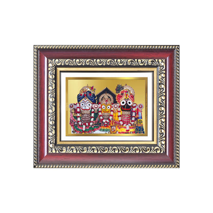 Diviniti 24K Gold Plated Jagannath Subhadra Balabhadra (Classic) Divine Table Top Frame for Home Mandir & Office Decor | Luxury Spiritual Gift