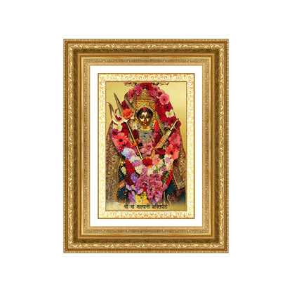 Diviniti 24K Gold Plated Katyayani Mata (Classic) Divine Wall Frame for Home Mandir & Office Decor | Luxury Spiritual Gift