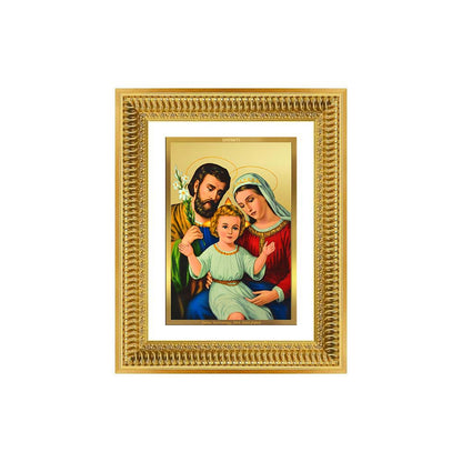Diviniti 24K Gold Plated Holy Family (Classic) Divine Wall Frame for Home Mandir & Office Decor | Luxury Spiritual Gift