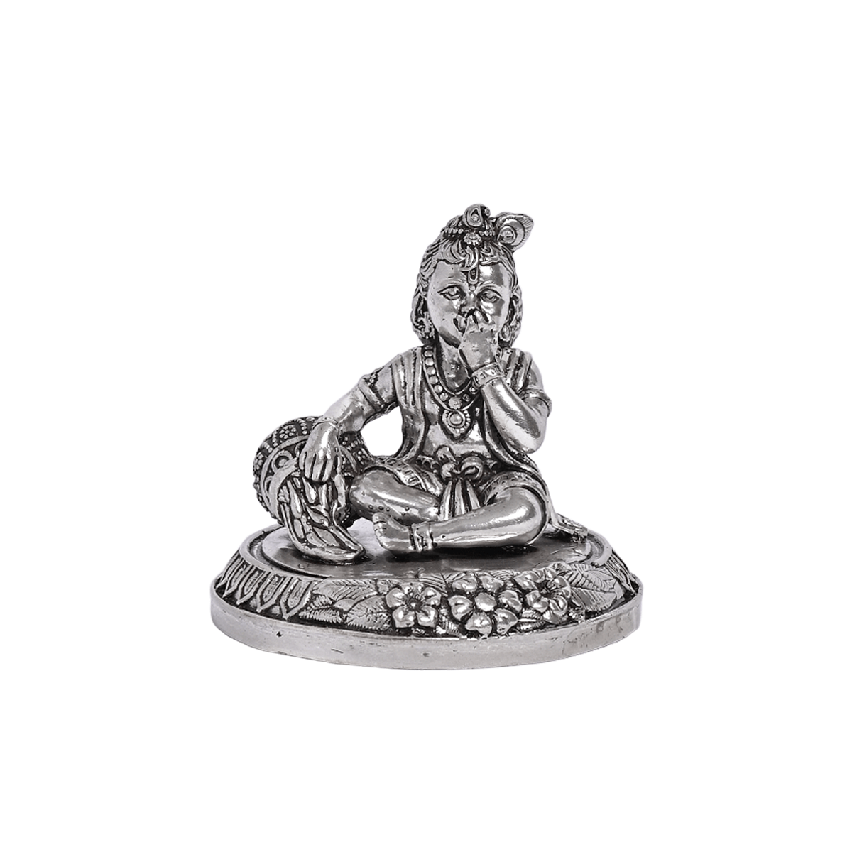 Pure Silver Bal Makhan Gopal Idol Statue (6x6 cm 94.5g)