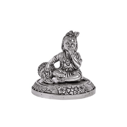 Pure Silver Bal Makhan Gopal Idol Statue (6x6 cm 94.5g)