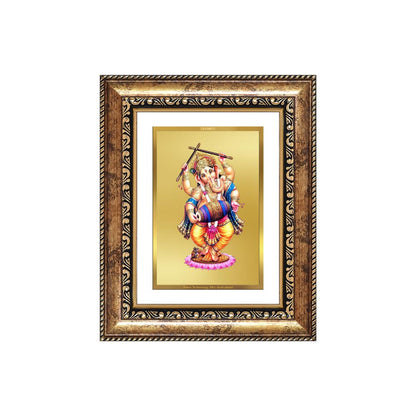 Diviniti 24K Gold Plated Dancing Ganesha (Classic) Divine Wall and Table Top Frame for Home Mandir & Office Decor | Luxury Spiritual Gift