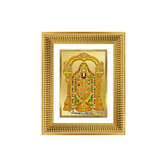 Diviniti 24K Gold Plated Tirupati Balaji Divine Wall Frame for Home Mandir & Office Decor | Luxury Spiritual Gift