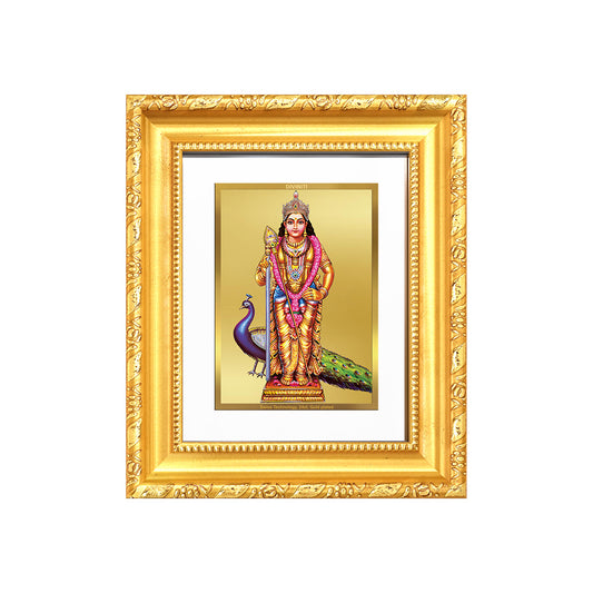 Diviniti 24K Gold Plated Murugan |Divine Table Top Frame for Home Mandir & Office Decor | Luxury Spiritual Gift