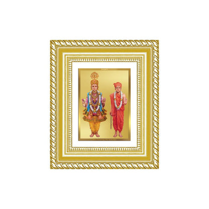 Diviniti 24K Gold Plated Swaminarayan Divine Table Top Frame for Home Mandir & Office Decor | Luxury Spiritual Gift