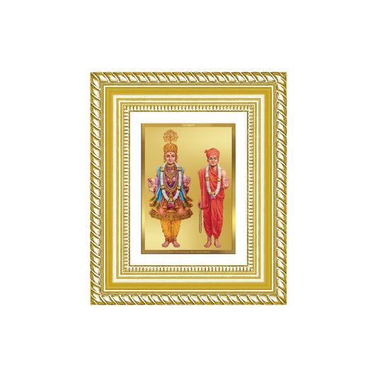 Diviniti 24K Gold Plated Swaminarayan Divine Table Top Frame for Home Mandir & Office Decor | Luxury Spiritual Gift