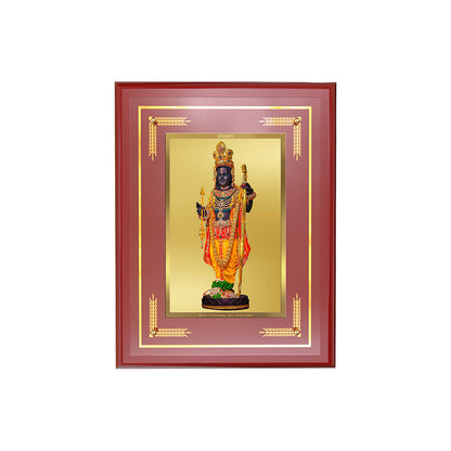 Diviniti Shree Ram Lalla with Arch Wall Photo Frame in 24K Gold Plated Foil | Divine Innocence, Royal Grace & Auspicious Blessings