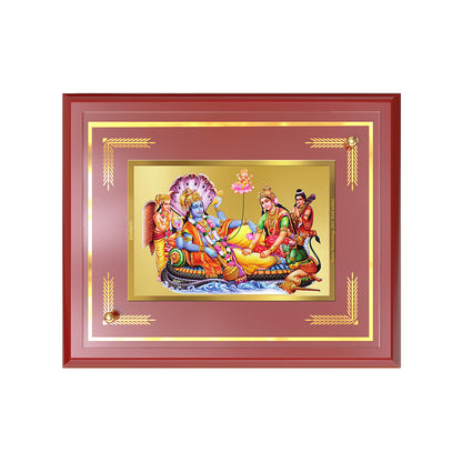 Lakshmi Vishnu Kshir Sagar | Divine Abode Wall and Tabletop Photo Frame in 24K Gold Plated Foil