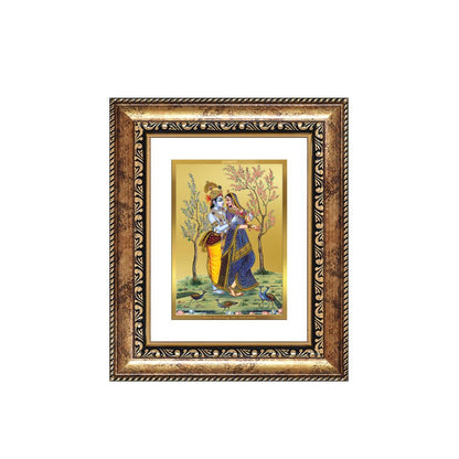 Diviniti 24K Gold Plated Radha Krishna Divine Table Top Frame for Home Mandir & Office Decor | Luxury Spiritual Gift