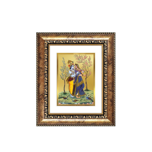 Diviniti 24K Gold Plated Radha Krishna Divine Table Top Frame for Home Mandir & Office Decor | Luxury Spiritual Gift