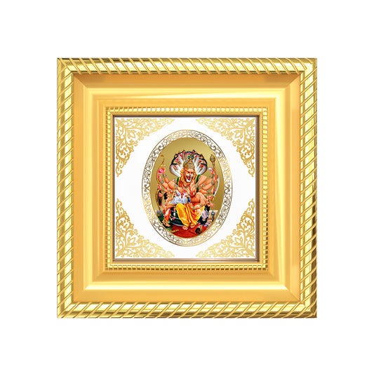 Lord Narasimha | Divine Vishnu Avatar Royal Tabletop Photo Frame in 24K Gold Plated Foil