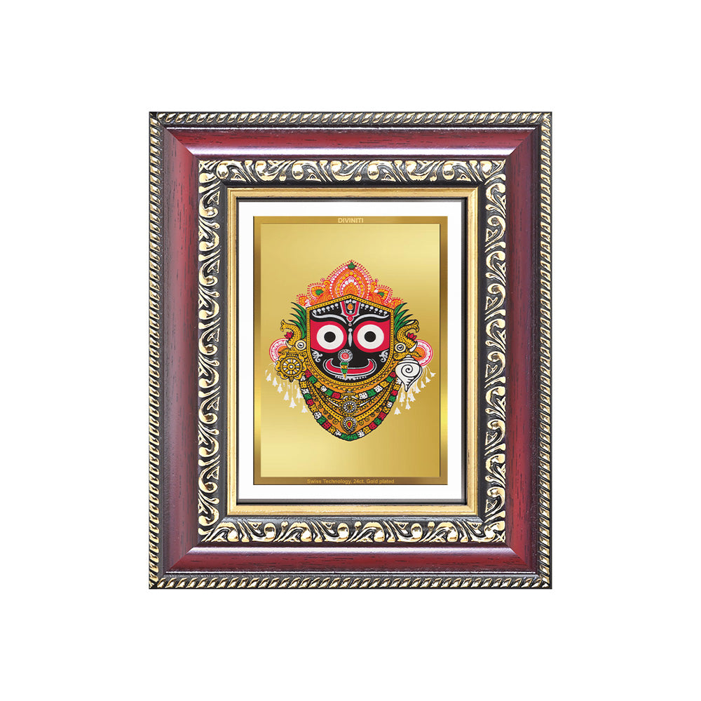 Diviniti 24K Gold Plated Jagannath (Classic) Divine Table Top Frame for Home Mandir & Office Decor | Luxury Spiritual Gift