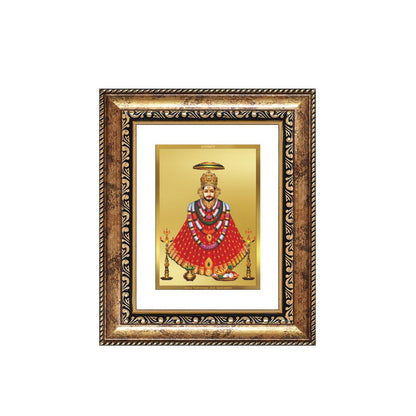 Diviniti 24K Gold Plated Khatu Shyam Divine Table Top Frame for Home Mandir & Office Decor | Luxury Spiritual Gift