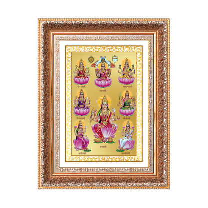 Ashtalakshmi | Lakshmi Devi for Wall Mount Photo Frame in 24K Gold Plated Foil