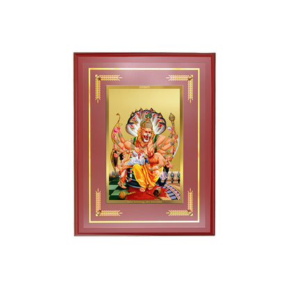 Diviniti 24K Gold Plated Lord Narasimha Blessing Tabletop Photo Frame | Protection, Strength & Divine Grace