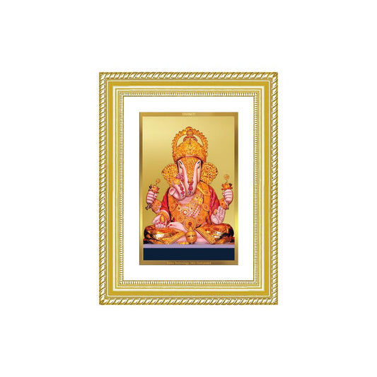 Diviniti 24K Gold Plated Dagadu Ganesha (Classic) Divine Wall Frame for Home Mandir & Office Decor | Luxury Spiritual Gift