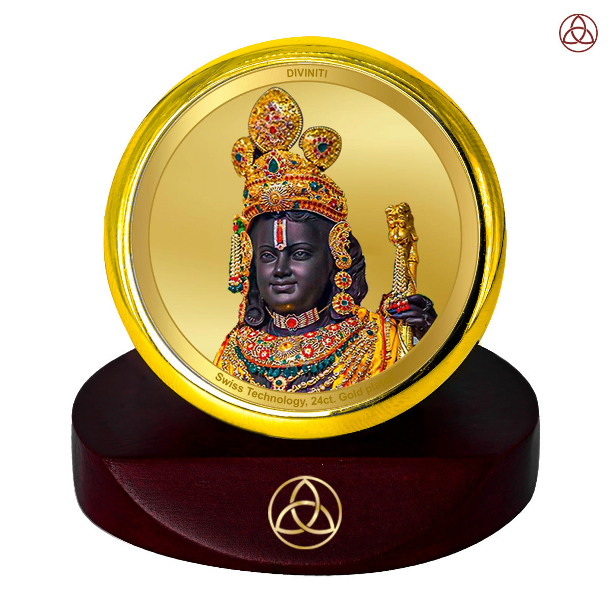 Ram Lalla | Divine Child Form of Lord Ram at Ayodhya Temple Car Dashboard Frame in 24K Gold Plated Foil