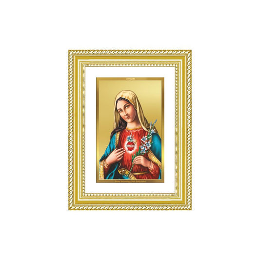 Diviniti 24K Gold Plated Mother Mary (Classic) Divine Wall Frame for Home Mandir & Office Decor | Luxury Spiritual Gift