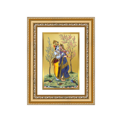 Diviniti 24K Gold Plated Radha Krishna (Classic) Divine Wall Frame for Home Mandir & Office Decor | Luxury Spiritual Gift
