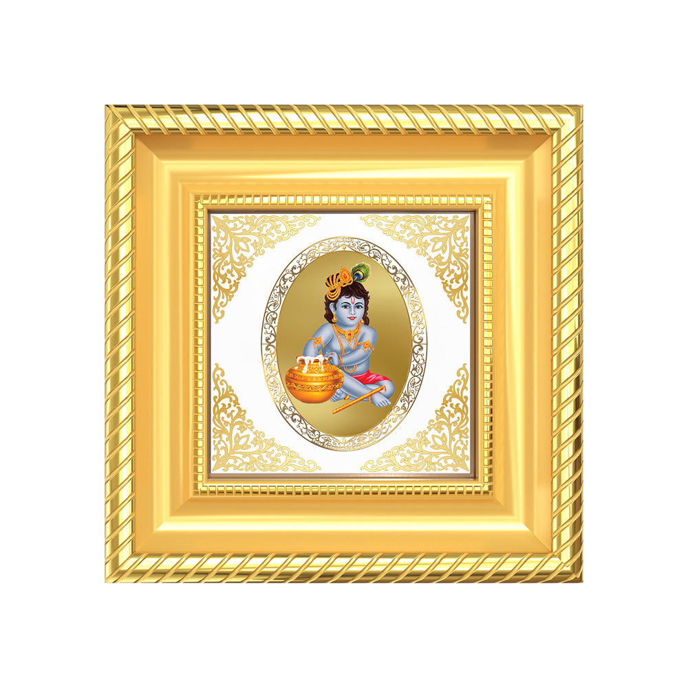 Bal Gopal | Divine Child Krishna Royal Tabletop Photo Frame in 24K Gold Plated Foil