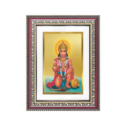 Diviniti 24K Gold Plated Ashirwad Hanuman (Classic) Divine Wall Frame for Home Mandir & Office Decor | Luxury Spiritual Gift