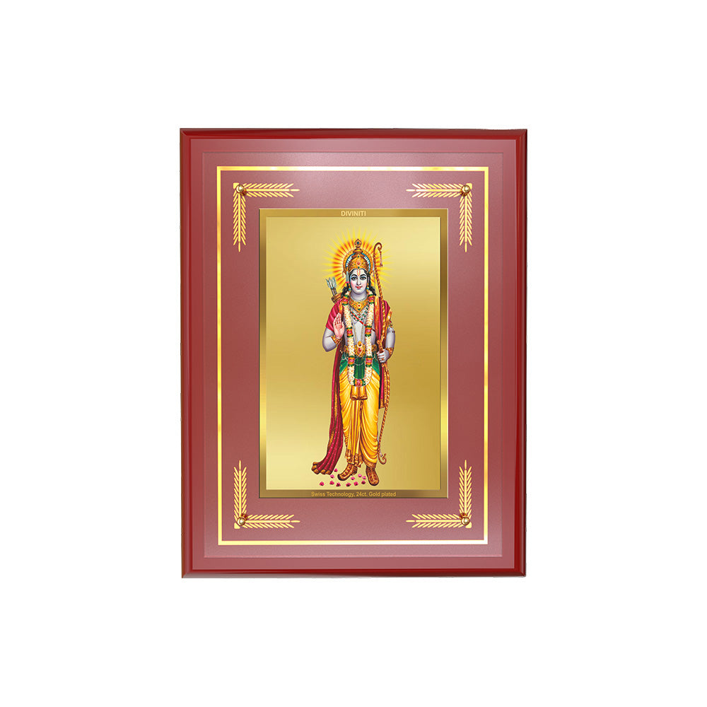 Diviniti Shree Ram Ji Wall Photo Frame in 24K Gold Plated Foil – Symbol of Dharma, Courage & Divine Blessings