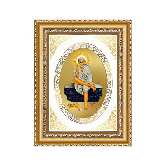 Sai Baba | Divine Shirdi Wall & Tabletop Royal Photo Frame in 24K Gold Plated Foil