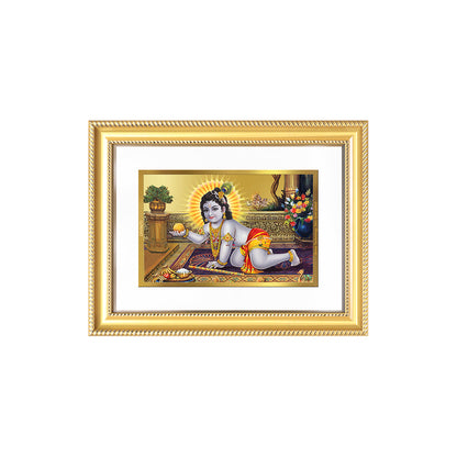 Diviniti 24K Gold Plated Laddu Gopal (Classic) Divine Wall Frame for Home Mandir & Office Decor | Luxury Spiritual Gift
