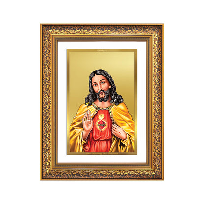 Diviniti 24K Gold Plated Jesus Christ (Classic) Divine Wall Frame for Home Mandir & Office Decor | Luxury Spiritual Gift