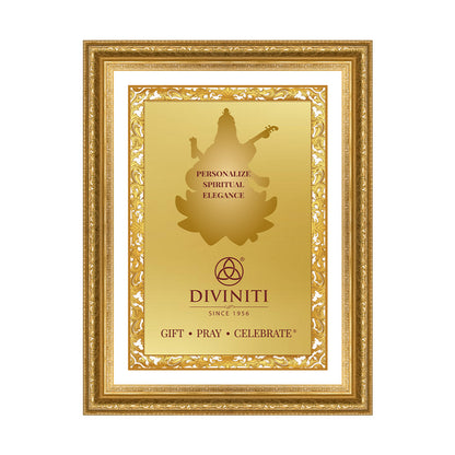 Diviniti Double Glass Frame Personalised Wall Mount Photo Frame in 24K Gold Plated Foil
