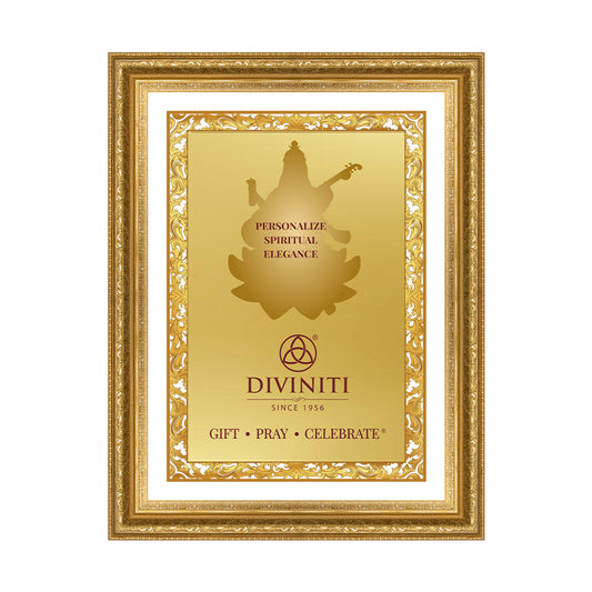 Diviniti Double Glass Frame Personalised Wall Mount Photo Frame in 24K Gold Plated Foil