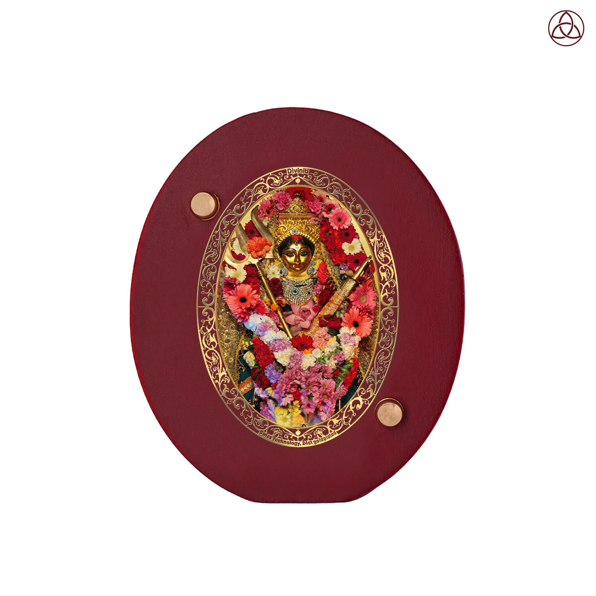 Katyayani Mata Car Dashboard & Tabletop Photo Frame in 24K gold plated royal foil