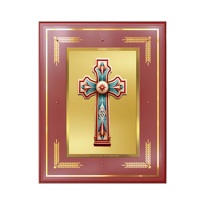Holy Cross | Sacred Christian Symbol Wall Art Photo Frame in 24K Gold Plated Foil