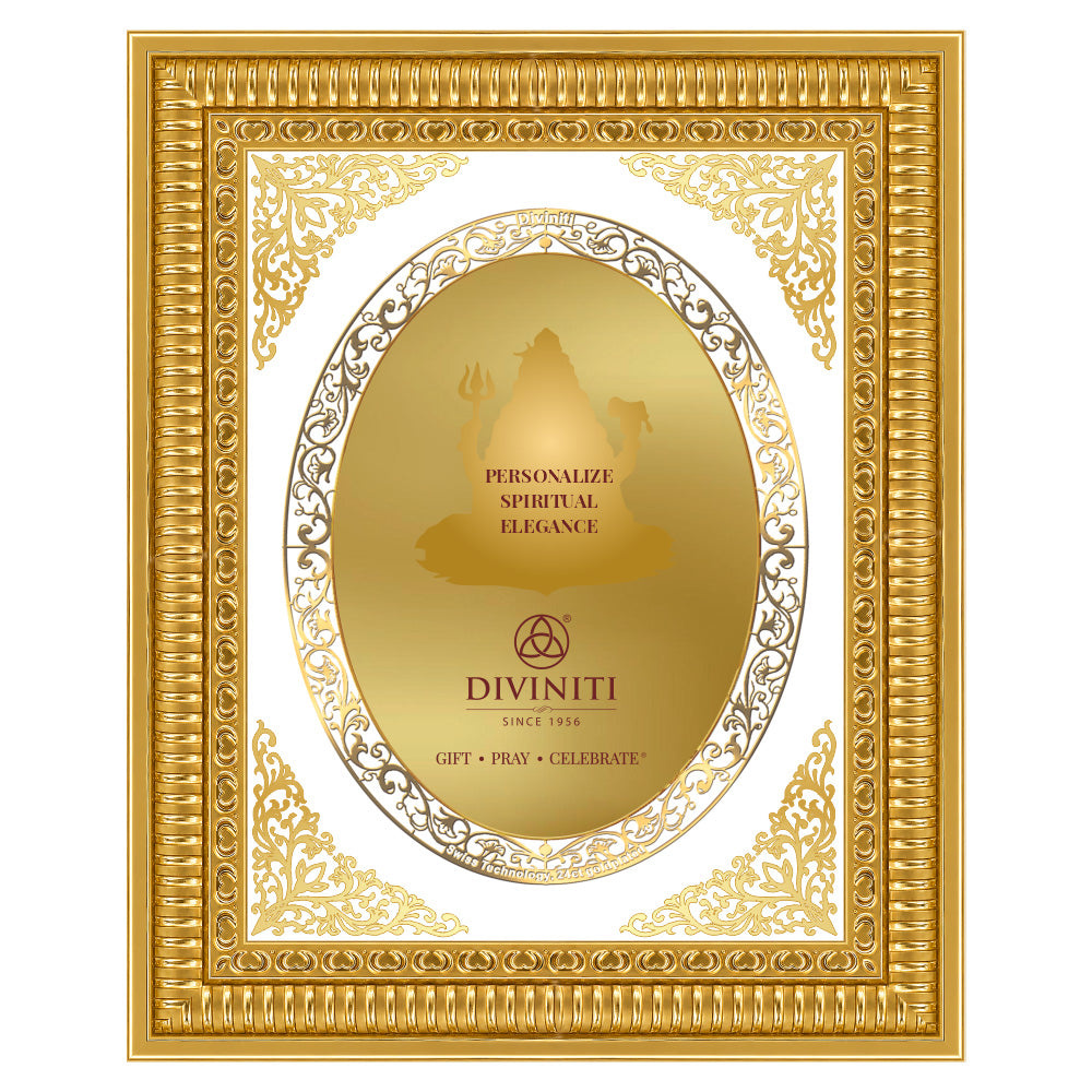 Diviniti Double Glass Frame Personalised Tabletop and Wall Photo Frame in 24K Gold Plated Foil