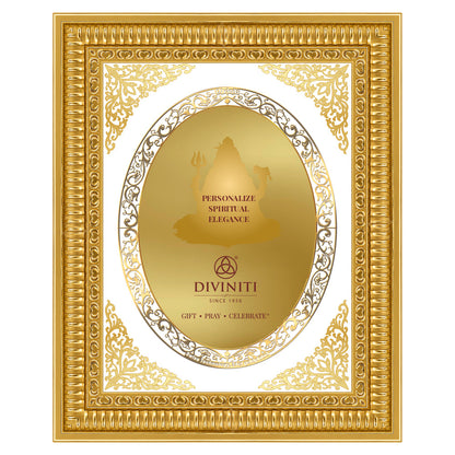 Diviniti Double Glass Frame Personalised Tabletop and Wall Photo Frame in 24K Gold Plated Foil